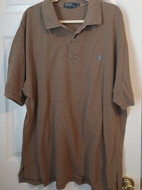 Polo by Ralph Lauren Men's Big And Tall Brown Short Sleeve Polo